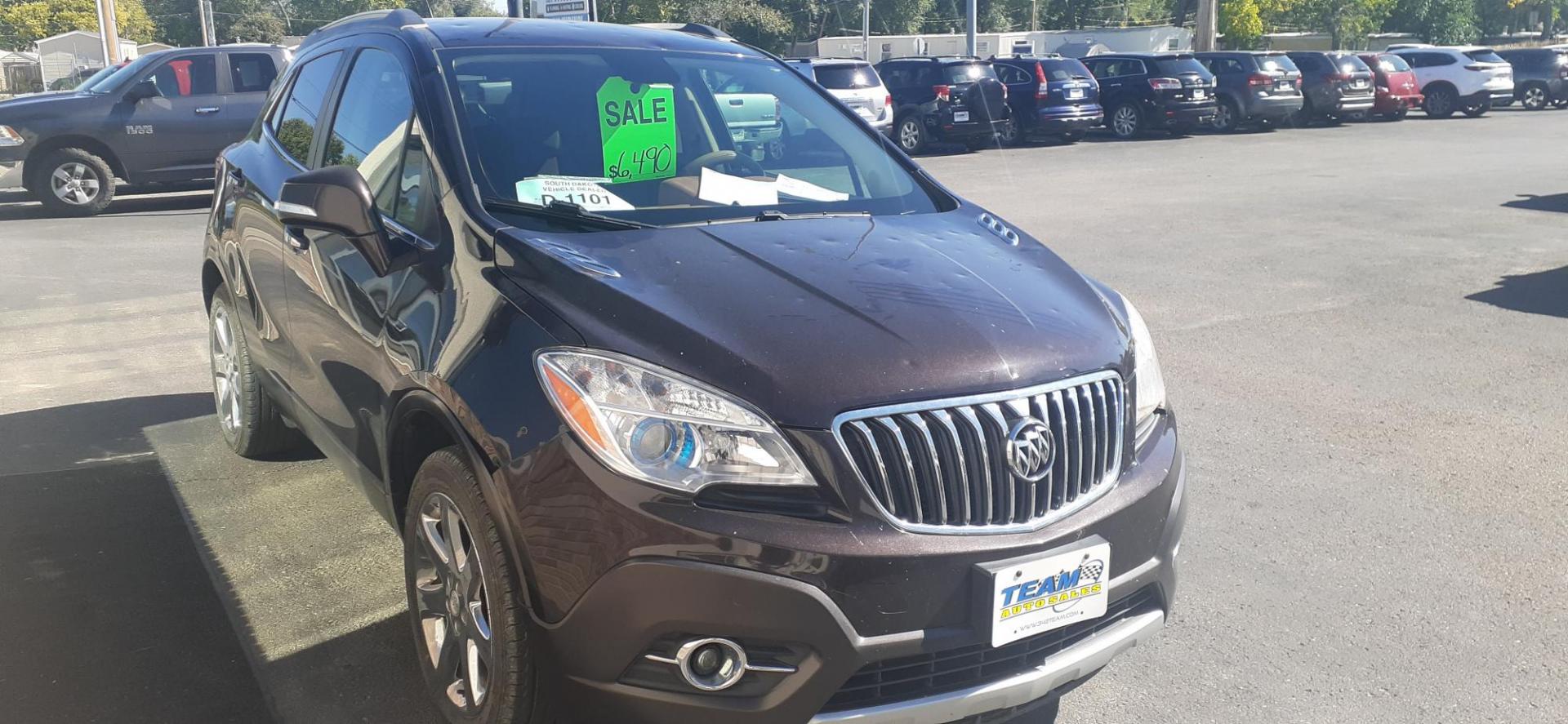 2014 Buick Encore Leather AWD (KL4CJGSB6EB) with an 1.4L L4 DOHC 16V TURBO engine, 6-Speed Automatic transmission, located at 2015 Cambell Street, Rapid City, SD, 57701, (605) 342-8326, 44.066433, -103.191772 - CARFAX AVAILABLE Hail Damage CASH ONLY - Photo#9