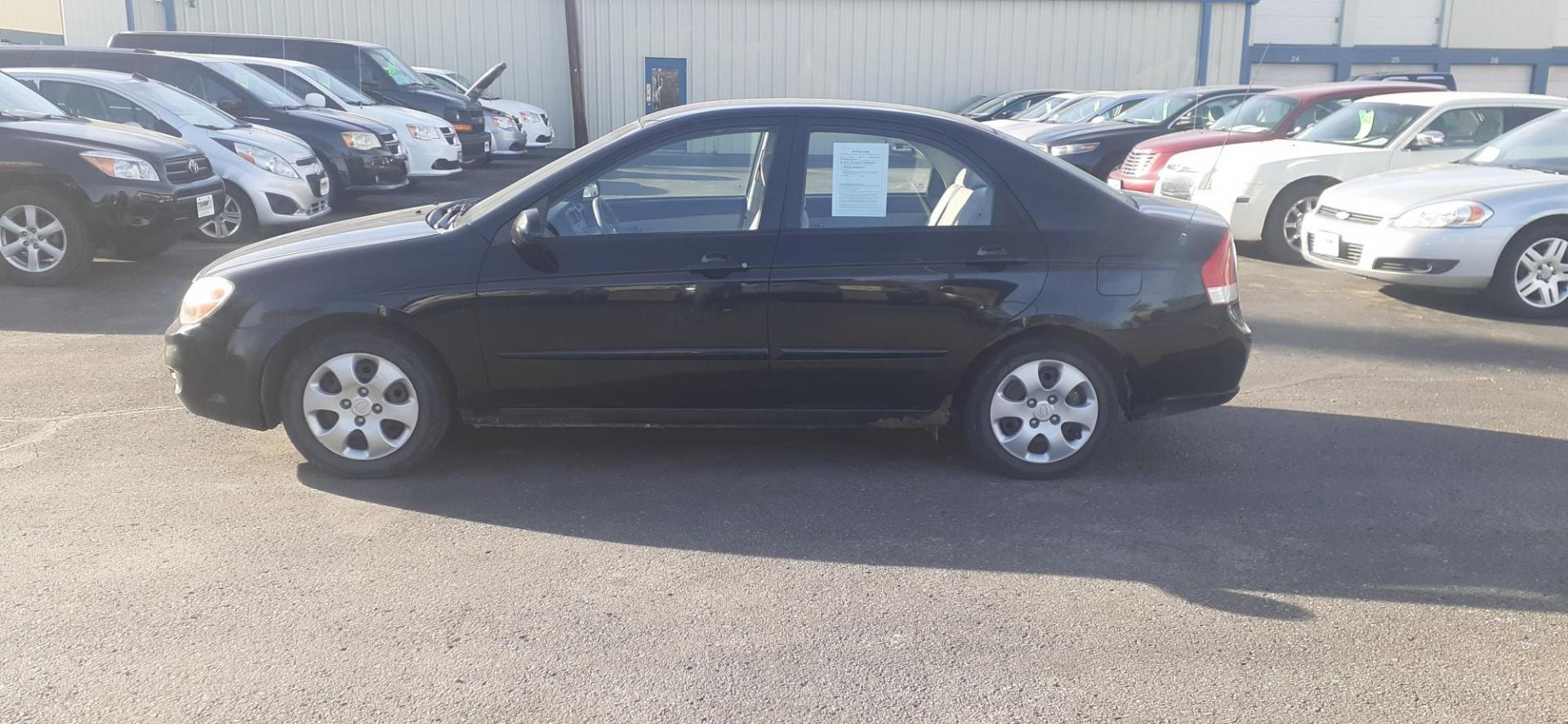 2008 Kia Spectra EX (KNAFE121X85) with an 2.0L L4 DOHC 16V engine, located at 2015 Cambell Street, Rapid City, SD, 57701, (605) 342-8326, 44.066433, -103.191772 - CARFAX AVAILABLE - Photo#0