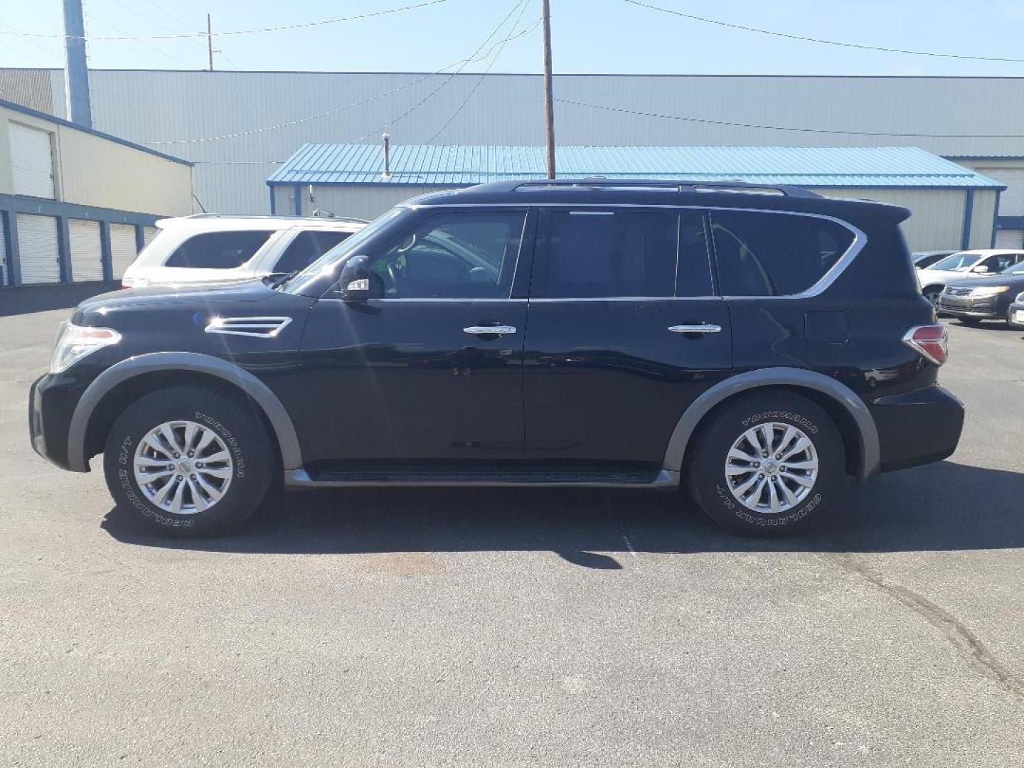 2018 Nissan Armada SV AWD (JN8AY2NC5J9) with an 5.6L V8 DOHC 32V engine, 7A transmission, located at 2015 Cambell Street, Rapid City, SD, 57701, (605) 342-8326, 44.066433, -103.191772 - CARFAX AVAILABLE - Photo#0