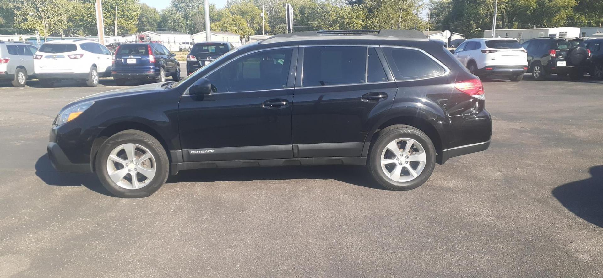 2014 Crystal Black Silica Subaru Outback 2.5i (4S4BRCAC1E3) with an 2.5L H4 DOHC 16V engine, located at 2015 Cambell Street, Rapid City, SD, 57701, (605) 342-8326, 44.066433, -103.191772 - CARFAX AVAILABLE - Photo#0