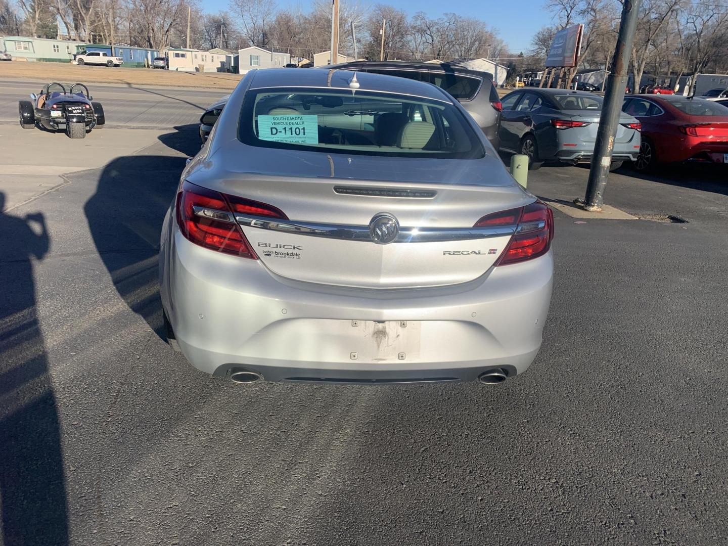 2014 silver Buick Regal Premium 1 (2G4GN5EX8E9) with an 2.0L L4 DOHC 16V TURBO engine, 6-Speed Automatic transmission, located at 2015 Cambell Street, Rapid City, SD, 57701, (605) 342-8326, 44.066433, -103.191772 - CARFAX AVAILABLE NEW ARRIVAL - Photo#3